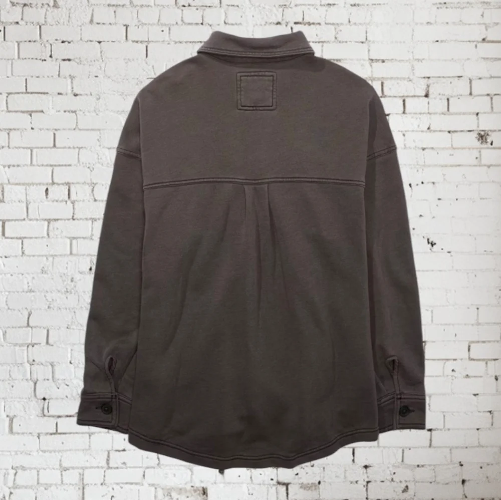Nwt AE Black 🖤 Oversized Shacket Shirt Sz Large - Picture 5 of 5